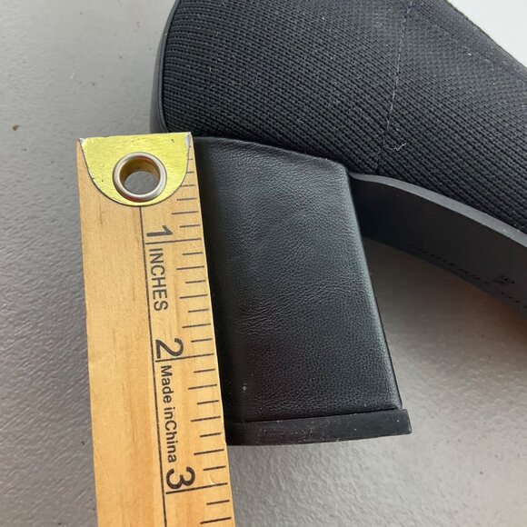 Adrienne Vittadini 9 Britanny Black Heeled Knit Loafers Minimalist Old Money - Picture 9 of 14